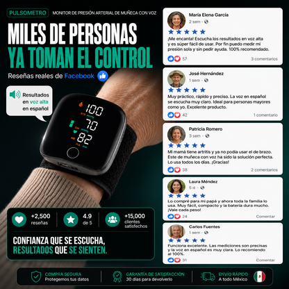 💫 PULSOMETRO-Monitor de Presión Arterial de Muñeca con Voz ⭐️